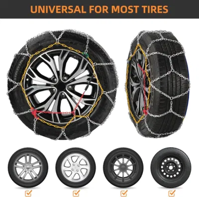  Snow Chain for SUV Truck Pickup Passenger Car, Anti-Skid Tire Chain, Universal Adjustable Portable Emergency Traction Tire Chain