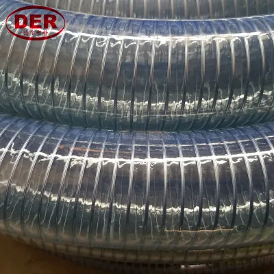 PVC Spring Spiral Steel Wire Reinforced Water Fuel Pipe Hose for Water Oil Powder Suction Discharge Conveying