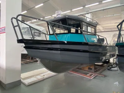  Fast Speed Aluminum Pontoon Fishing Boat with Enclosed Cabin