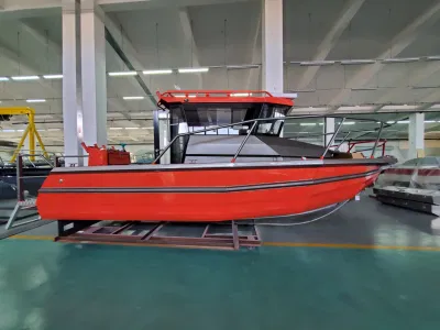  23FT Center Cabin Aluminum Alloy Fishing Boat with Sliding Windows