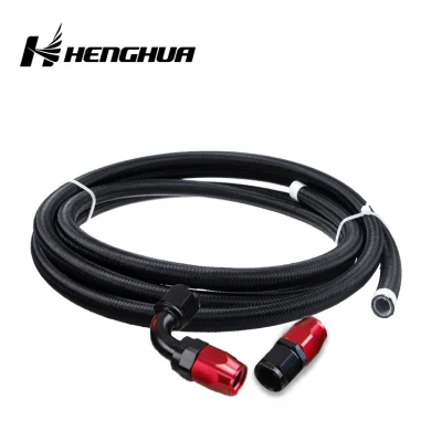 -6 6 an 5/16inch An6 an Blue Black Red Nylon Cotton Cover Stainless Braided Smooth PTFE E85 Alcohol Fuel Oil Cooler Hose