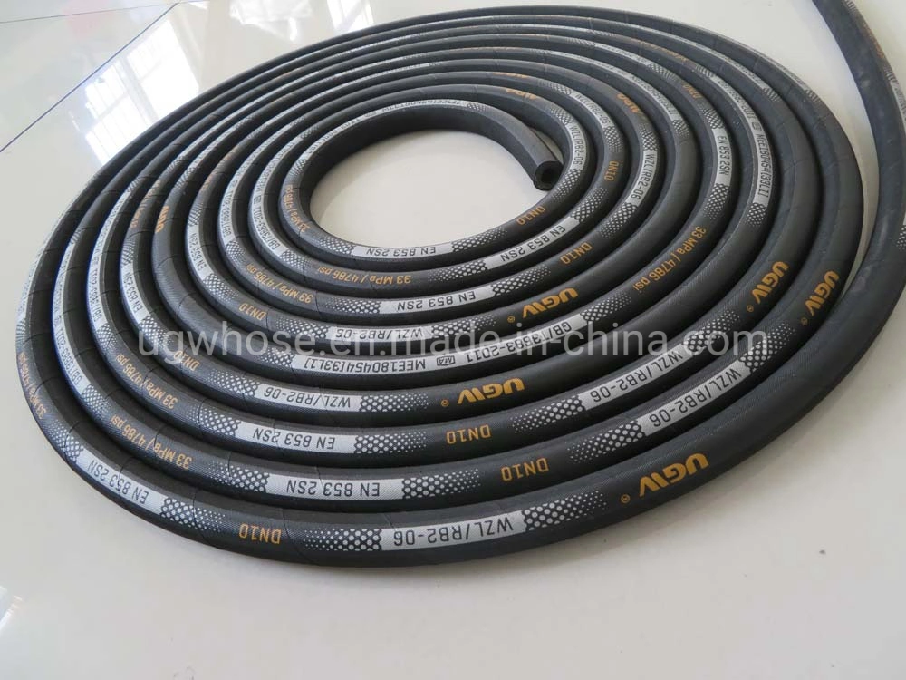 1/2 Inch SAE 100 R1at High Temperature High Pressure Black Flexible Heat Oil Resistant Hydraulic Pipes Rubber Hose