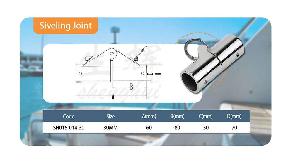 Stainless Steel 316 Folding Swivel Connector Boat Rail Tube Pipe Fittings For22/25mm/32mm O. D. Tube/Pipe