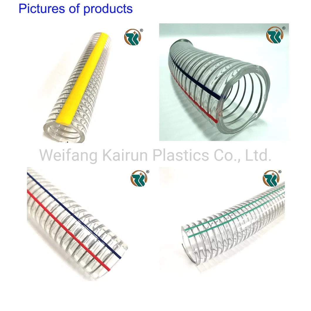 Flexible Transparent Plastic Acid Base Prevention PVC Steel Wire Reinforced Discharge Steel Wire Water Pump Suction Hose