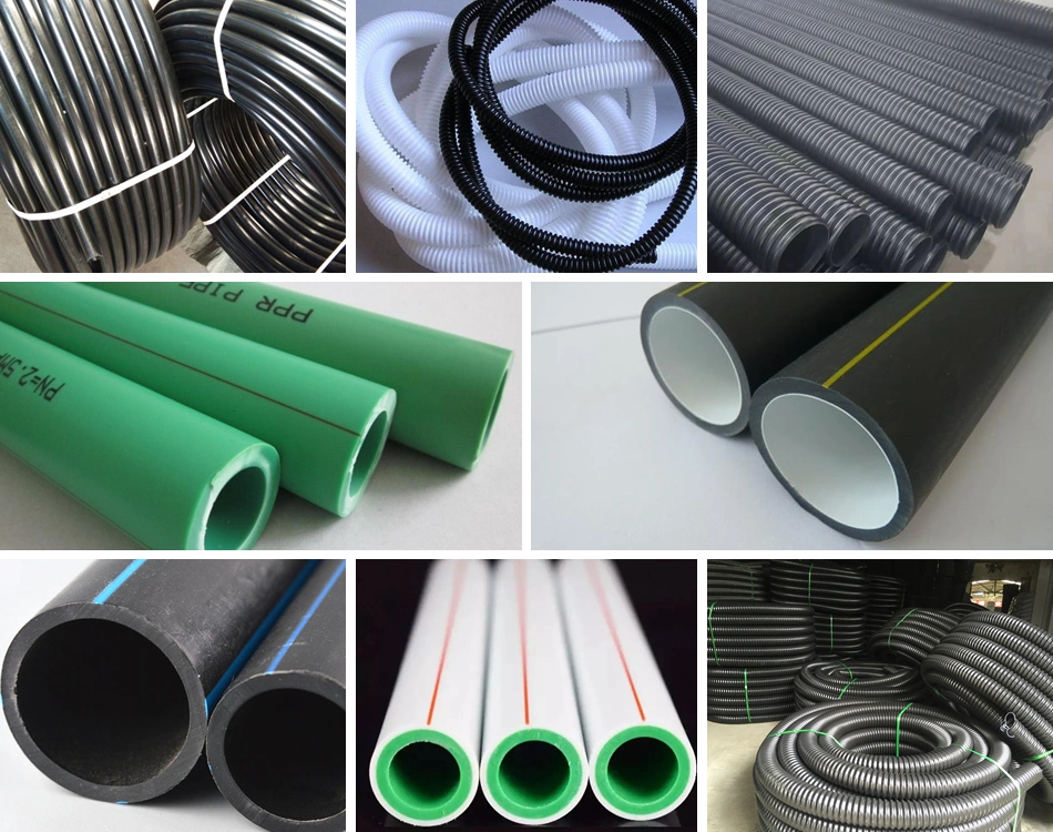 Water Gas Oil Supply Drainage Irrigation PE HDPE PPR Smooth Rigid Corrugated Flexible Hose Tube Machine Production Line