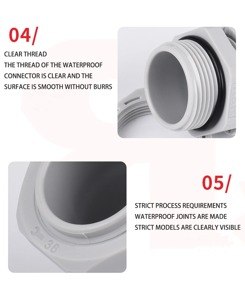 M22X1.5 Liquid-Tight Nylon Cable Gland Black White Flexible Hose Joints Flexible Hose Joints Pipe Fitting