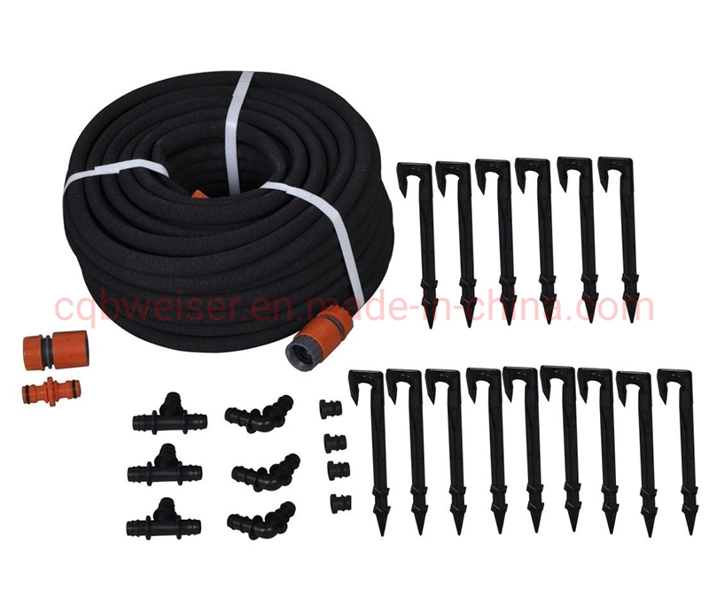 Flexible Rubber Garden Soaker Heavy-Duty 30m Garden Soaker Hose Kit