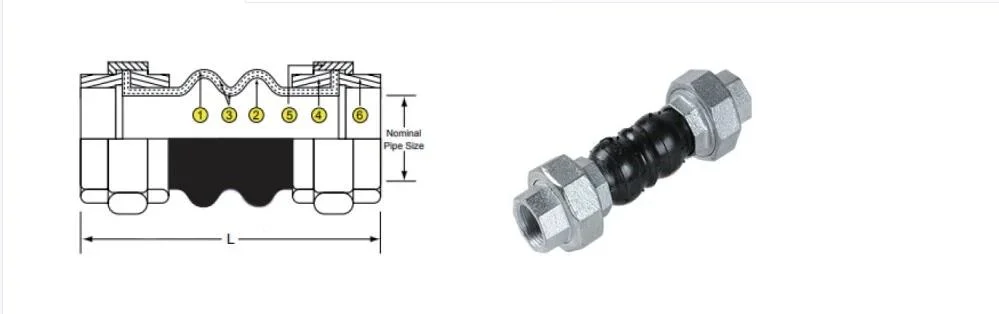 Floating Flange Double Spherical Flexible Bellow Threaded Rubber Expansion Joints