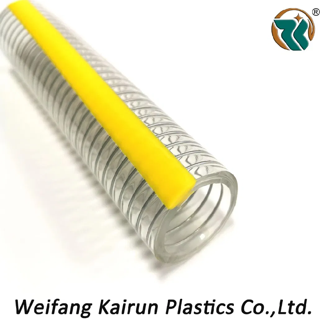 Flexible Transparent Plastic Acid Base Prevention PVC Steel Wire Reinforced Discharge Steel Wire Water Pump Suction Hose