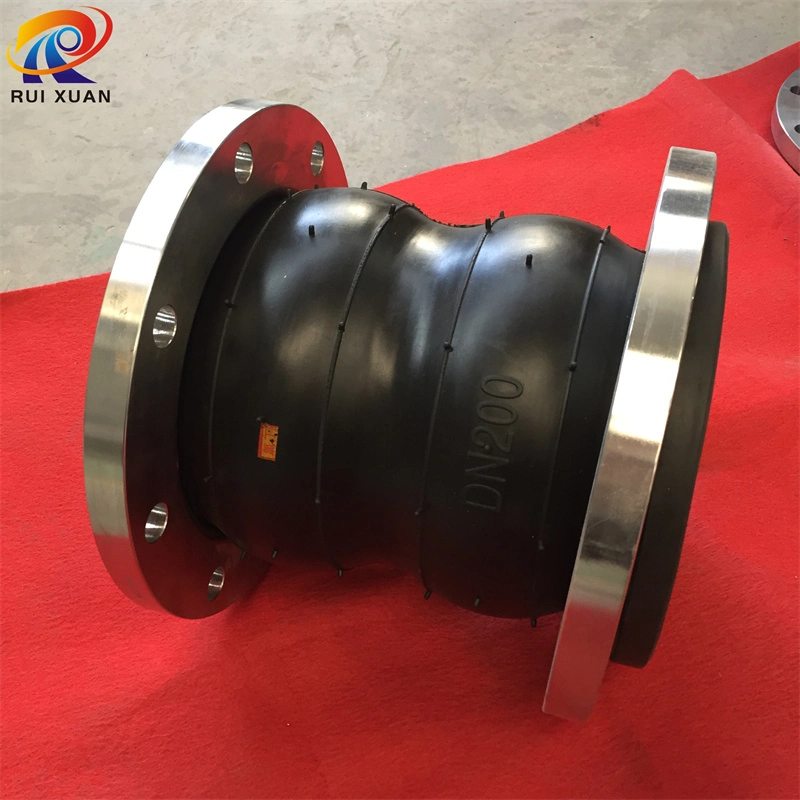 Pipe Compensator Two Ball Rubber Expansion Joint with 304 Stainless Steel Flange