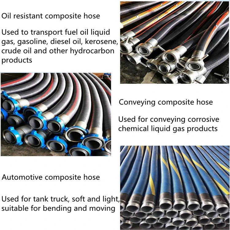 Flexible 2inch Composite Rubber Hose 3inch 4inch 10inch Oil Petroleum Delivery Anti-Static Composite Hose Pipe for Tank Truck