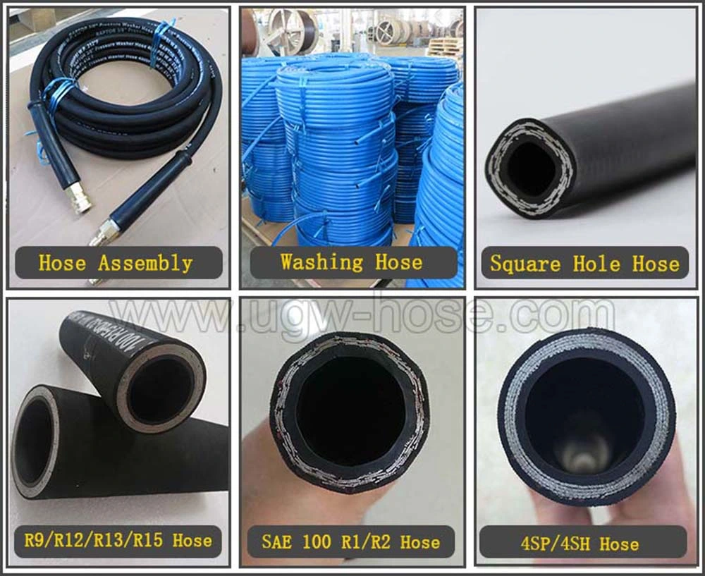 1/2 Inch SAE 100 R1at High Temperature High Pressure Black Flexible Heat Oil Resistant Hydraulic Pipes Rubber Hose