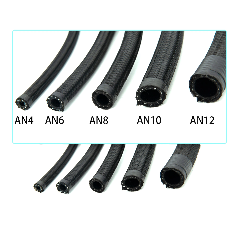 1meter An4 An6 An8 An10 An12 Fuel Hose Oil Gas Cooler Hose Line Pipe Tube Nylon Stainless Steel Braided Inside CPE Rubber
