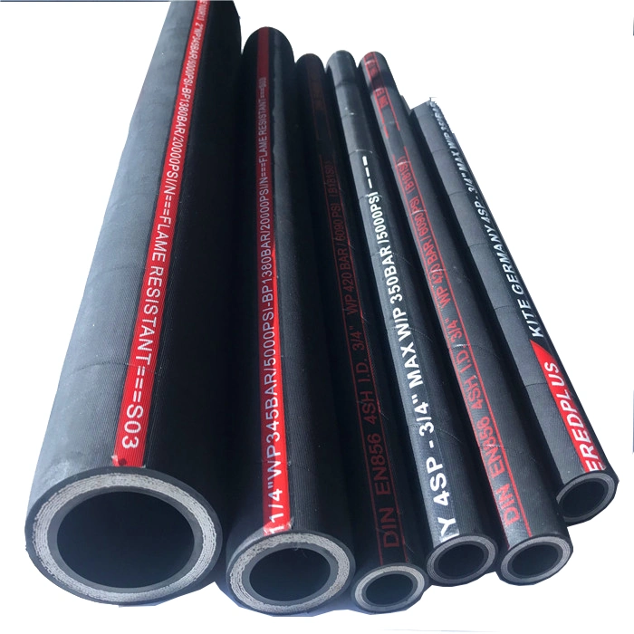 En 856 R13 SAE 100r13 En 856 4sp Black Synthetic Rubber Oil Resistant Hose Hydraulic Hose Pipes SAE 100r13