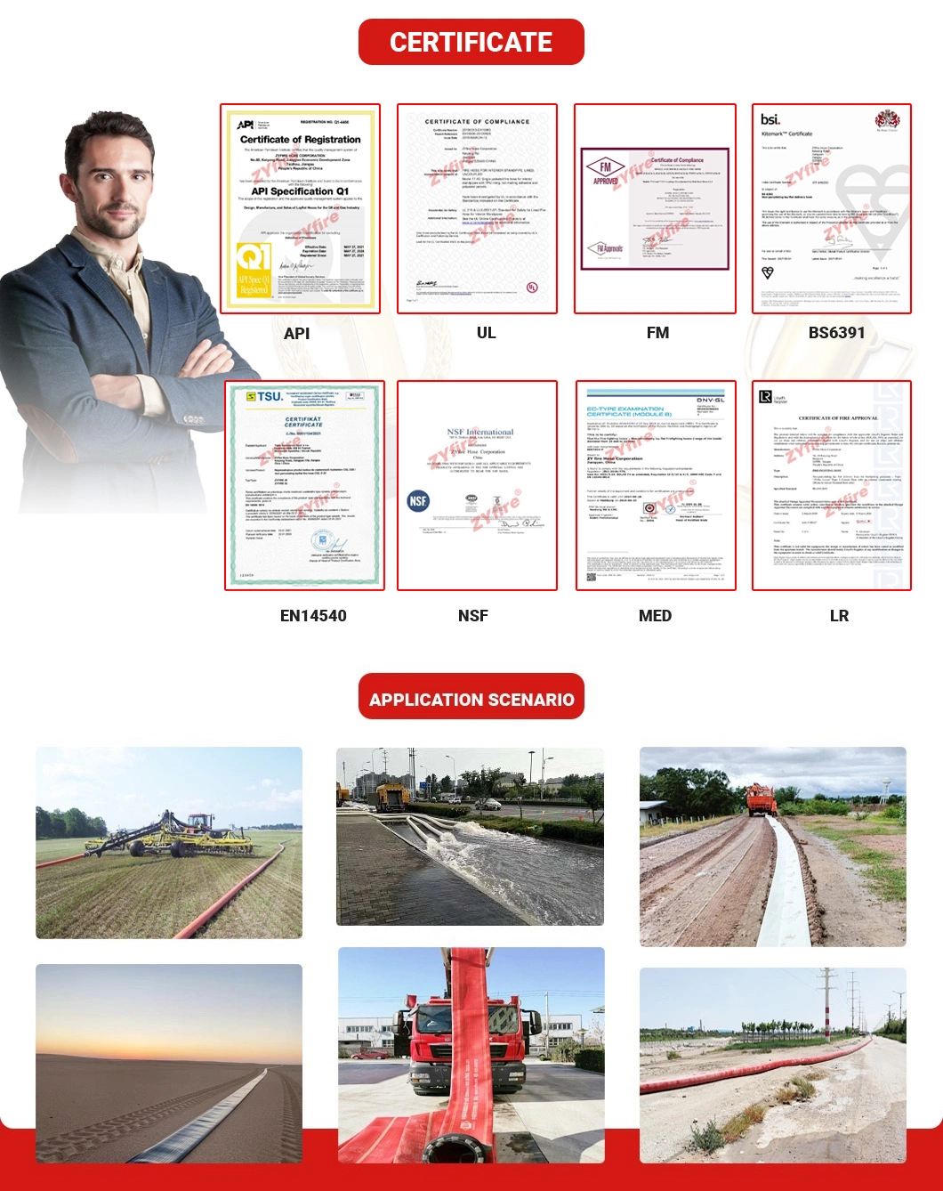 8-28bar Service Pressure Manufacturers Directly Supply Oil and Gas Layflat Hose