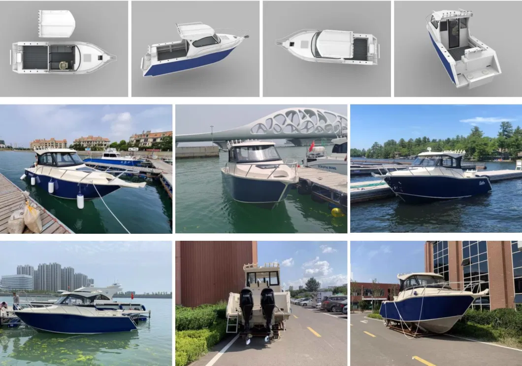 High Performance 7.5m Ocean Easycraft Aluminum Welded Fishing Speed Boat