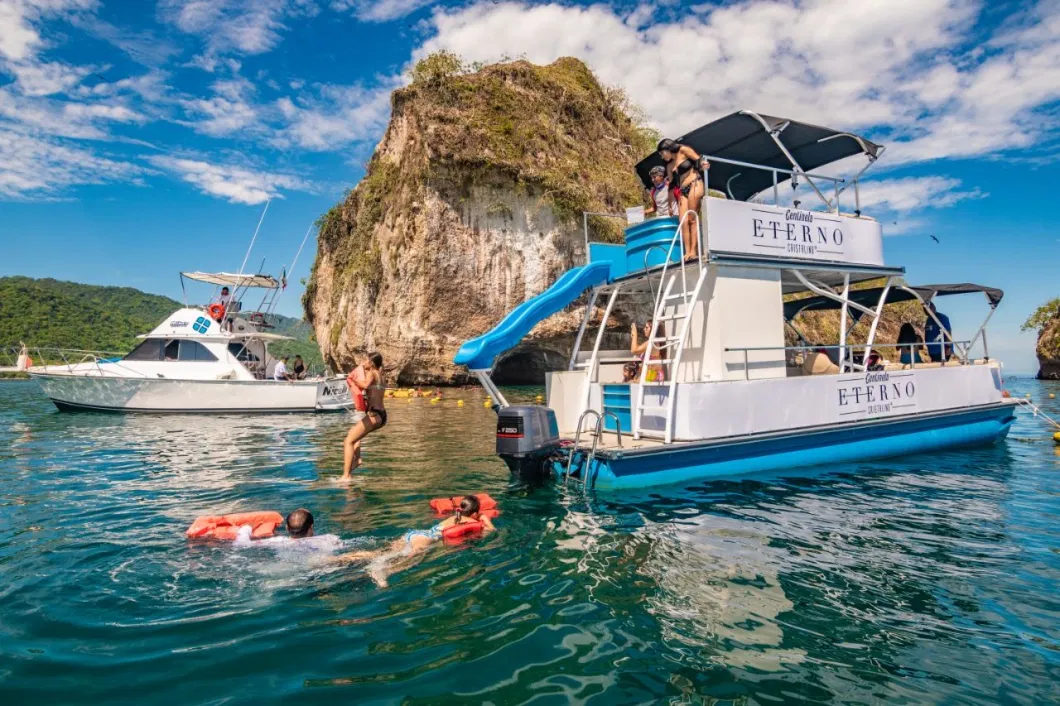 Luxury 27ft 8.2m Aluminum Double Decker Pontoon Boat Entertaining Party Boat