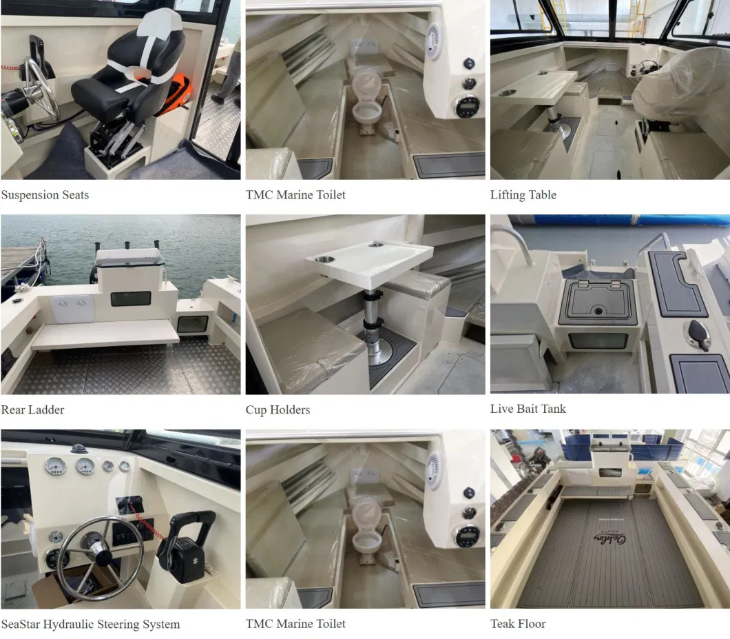 USA Standard Fishing Boat Aluminum Streamlined Full Cabin Cruising Boat