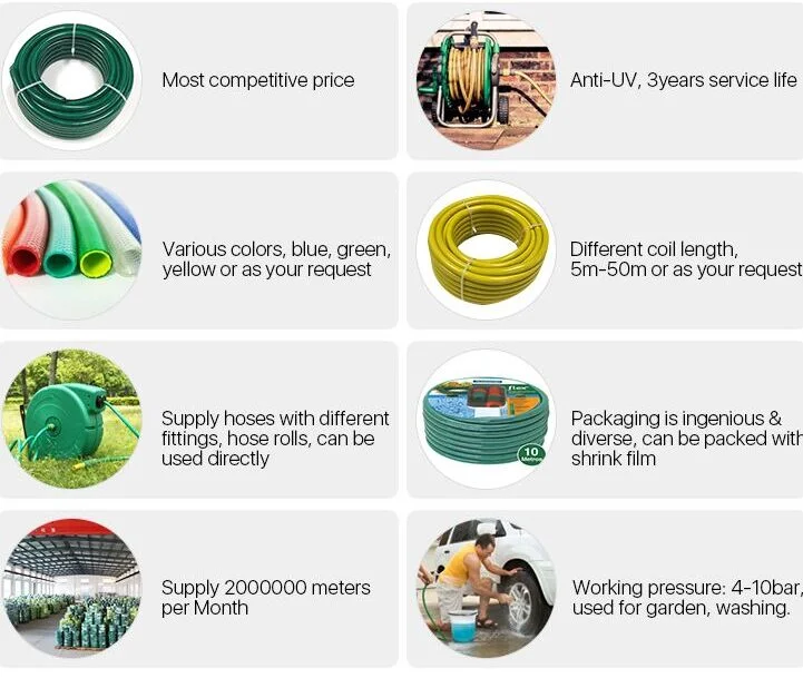 Convenient to Move Soft Lightweight Green Garden Plastic Hose