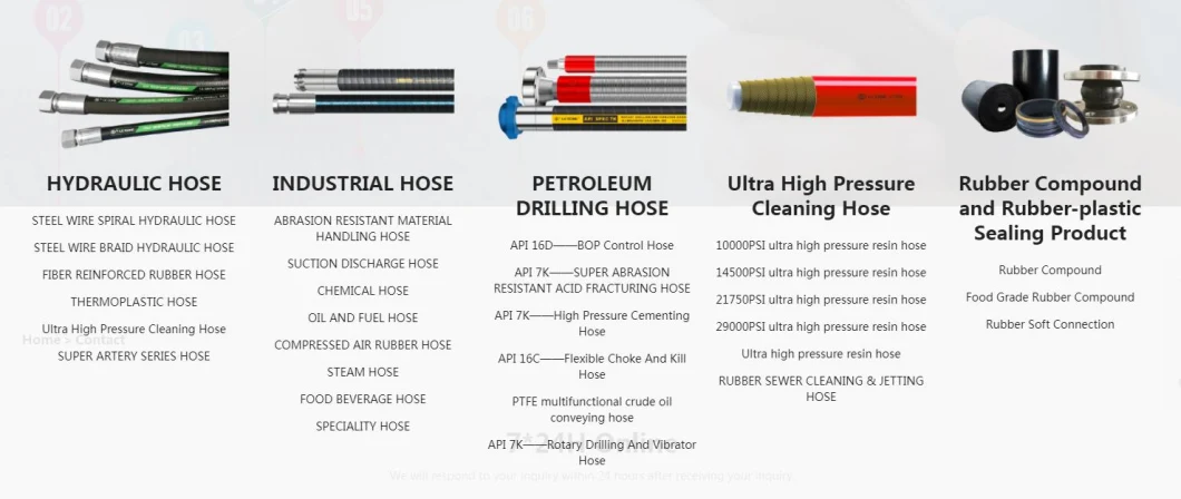 Lt782SAE100r4 Hydraulic Suction and Return Line Hose Black Oil-Resistant Synthetic Rubber