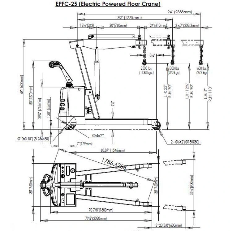 High Quality Mini Pickup Crane 500kg Crane Lifting Chain