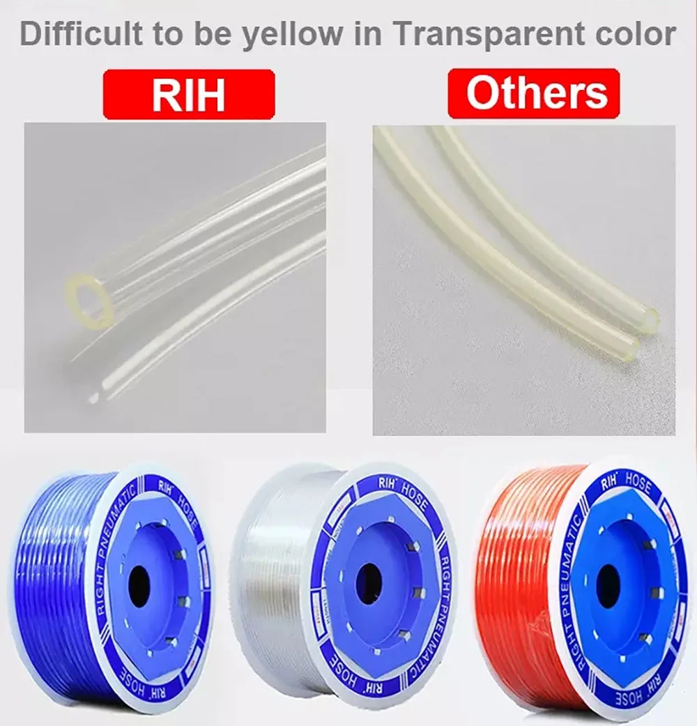 PU 12*8mm Durable Polyurethane Spiral Steel Wire Dust Collector Hose Ventilation Exhaust Flexible