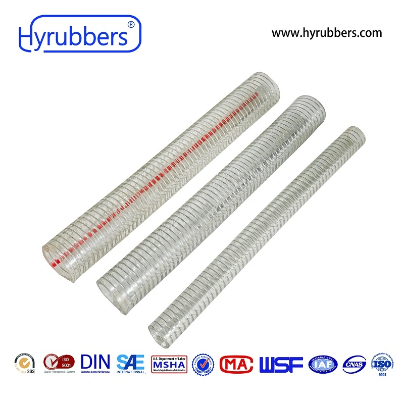 Wear Resistant Clear PVC Spiral Steel Wire Reinforced Hose