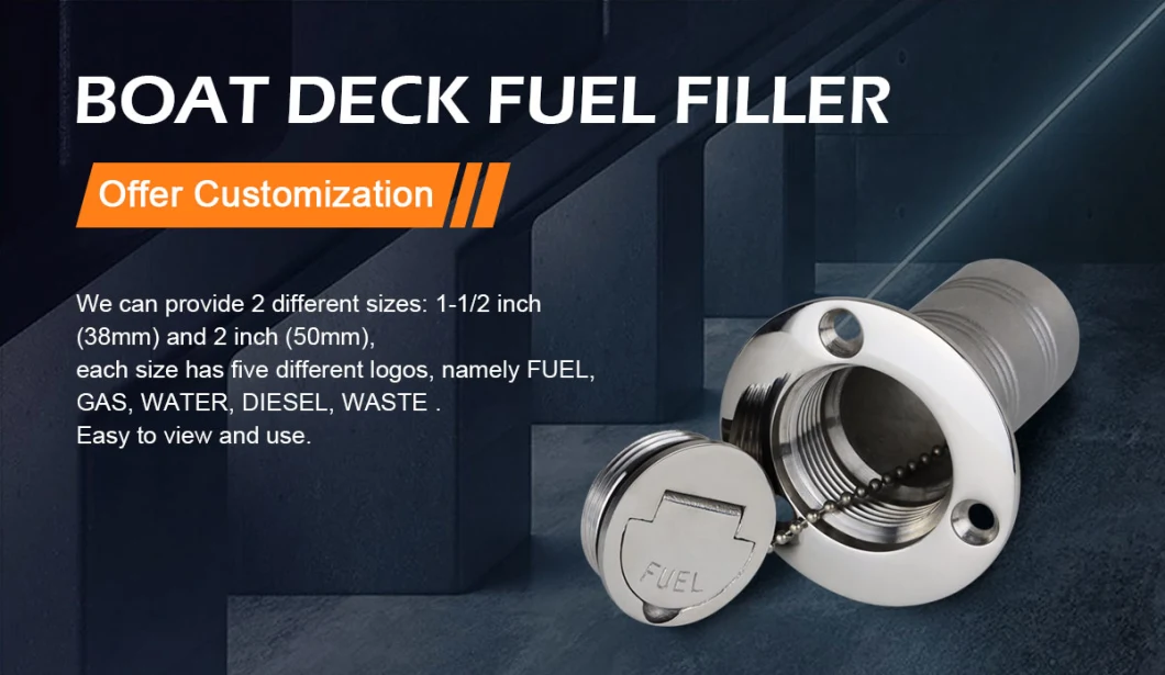 Marine Boat 1.5&quot; 38mm Fuel Boat Marine Stainless Steel 316 Deck Fill Filler Tank Cap