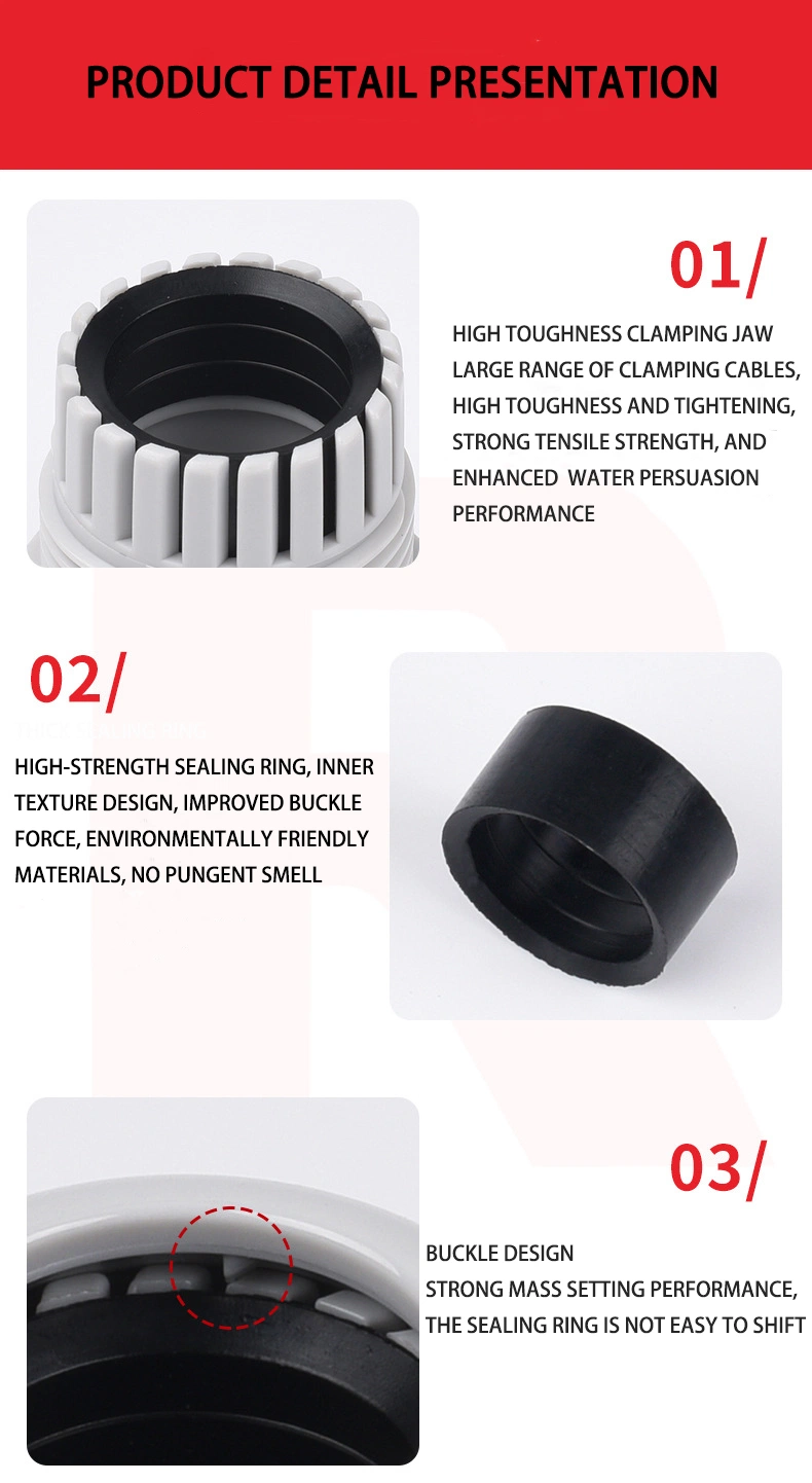 M22X1.5 Liquid-Tight Nylon Cable Gland Black White Flexible Hose Joints Flexible Hose Joints Pipe Fitting