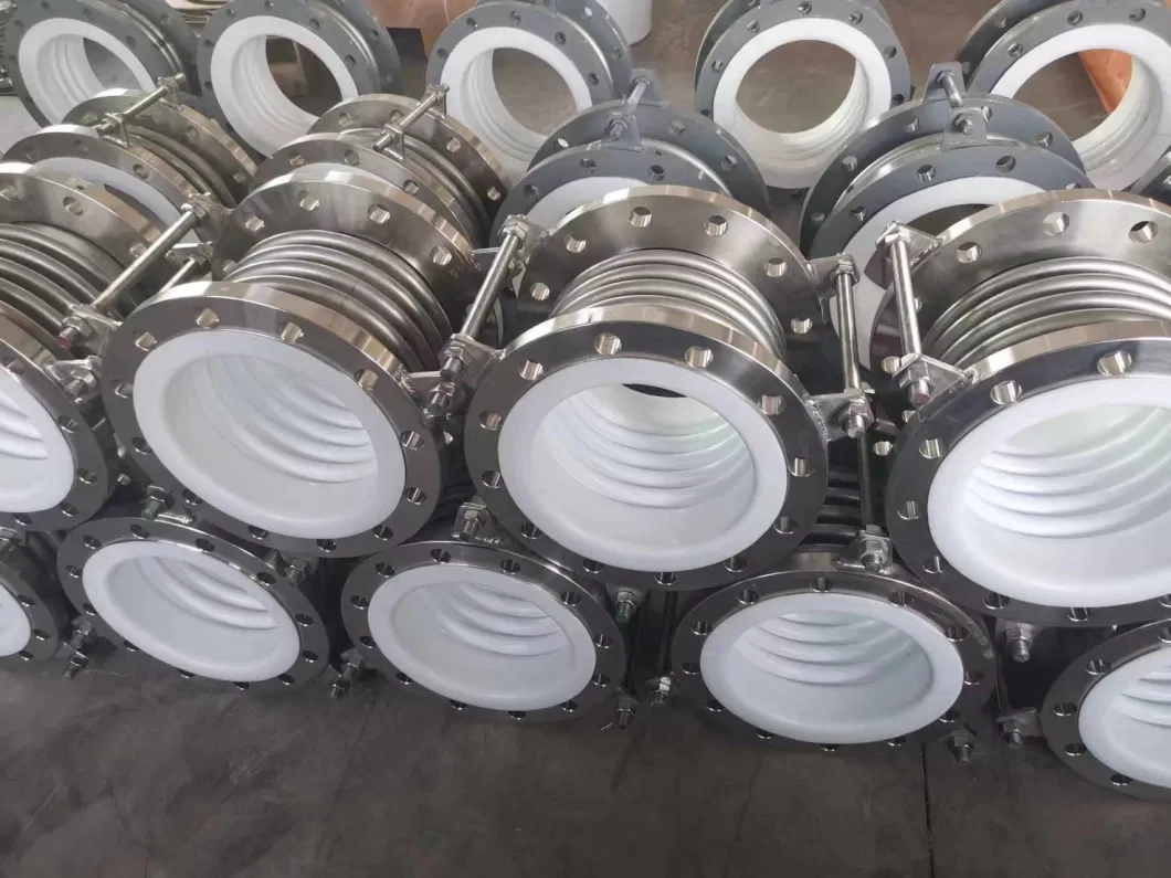 PTFE Lined Flexible Expansion Joint Axial Bellows Expansion Flexible Compensator for Pipe