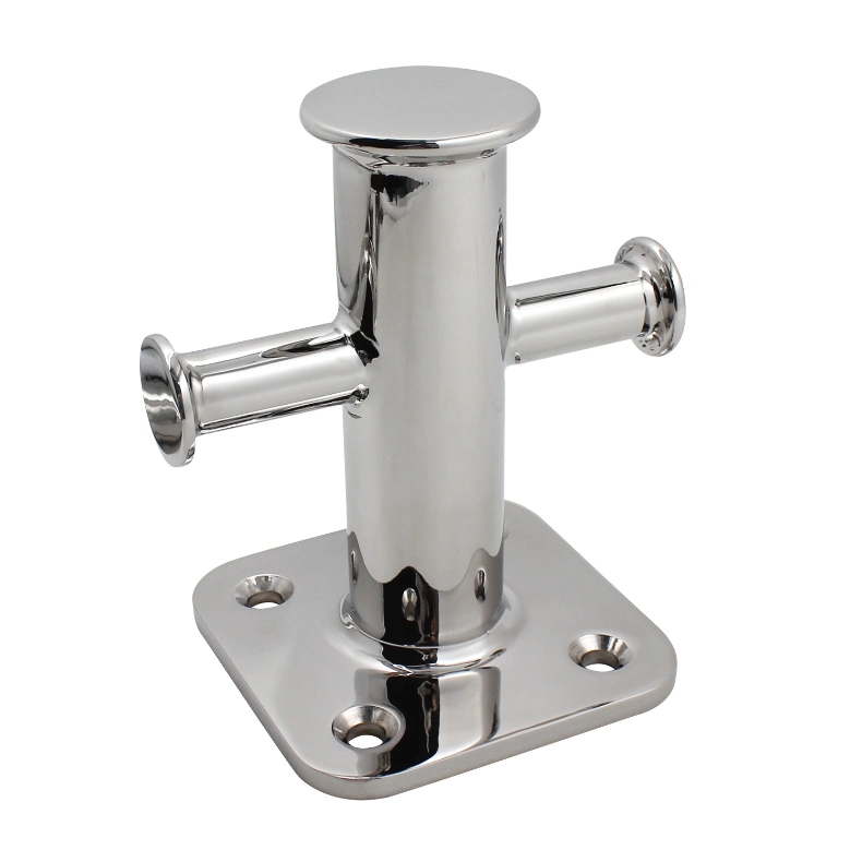 Boat Docking Accessories Marine Grade 316 Stainless Steel Mooring Bitt Cleat Single Cross Yacht Deck Mooring Bollard