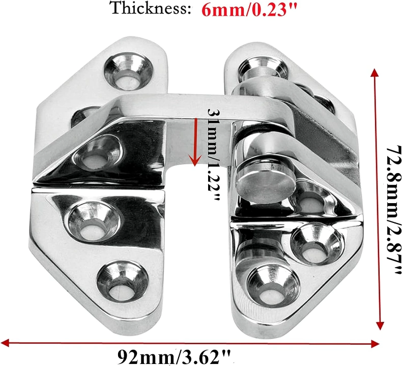 Boat Cabinet Hatch Hardware Strap Hinges 316 Stainless Steel Hinge Marine Heavy Duty Deck Cupboard Hinge