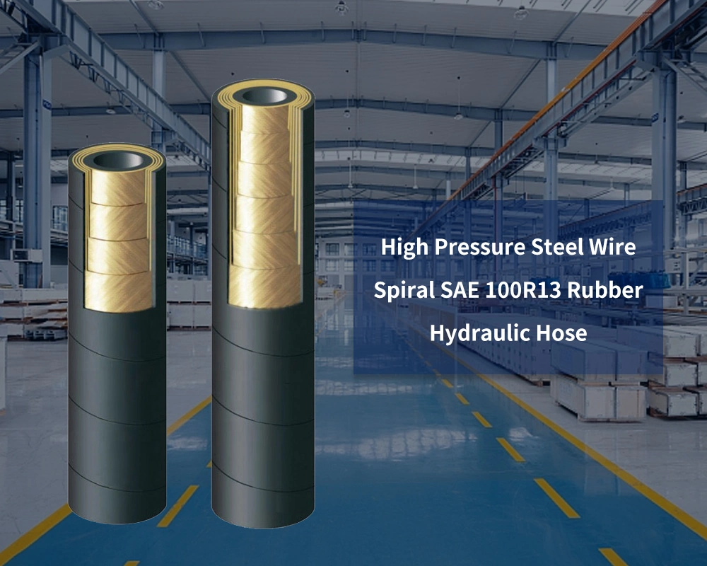 En 856 R13 SAE 100r13 En 856 4sp Black Synthetic Rubber Oil Resistant Hose Hydraulic Hose Pipes SAE 100r13