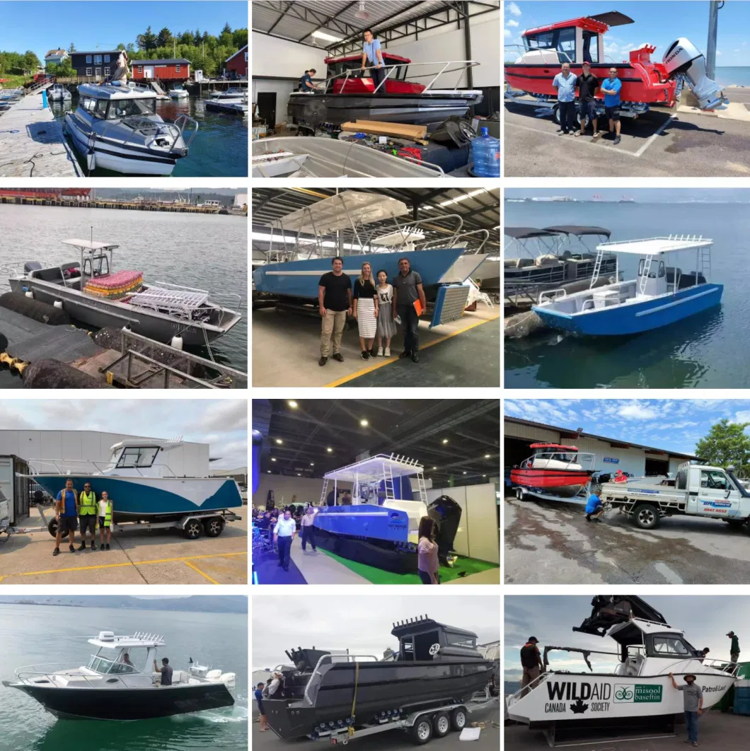 7.5m/23FT Profisher Closed Cockpit Large Deck Space with Multiple Colors Options Aluminum Boats