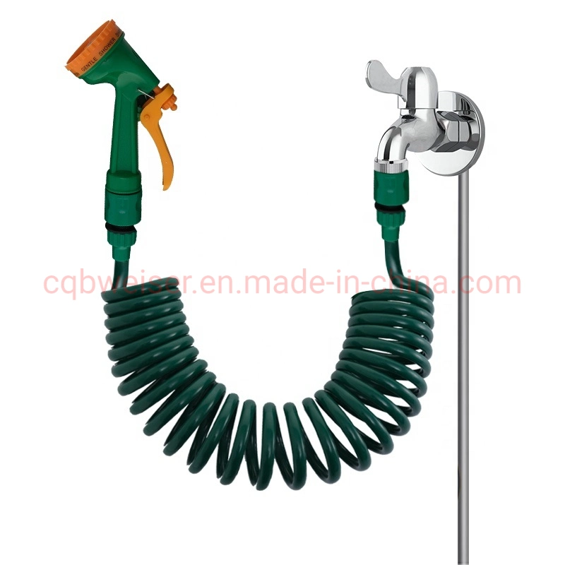 EVA Recoil Garden Hose Includes Spray Nozzle Curly Water Hose