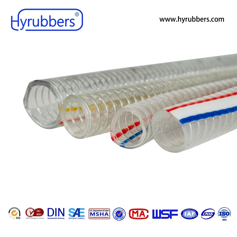 Wear Resistant Clear PVC Spiral Steel Wire Reinforced Hose