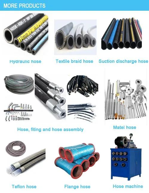 Industrial Flexible High Pressure Steel Wire Hydraulic Rubber Fuel Oil Hose with Fitting Factory