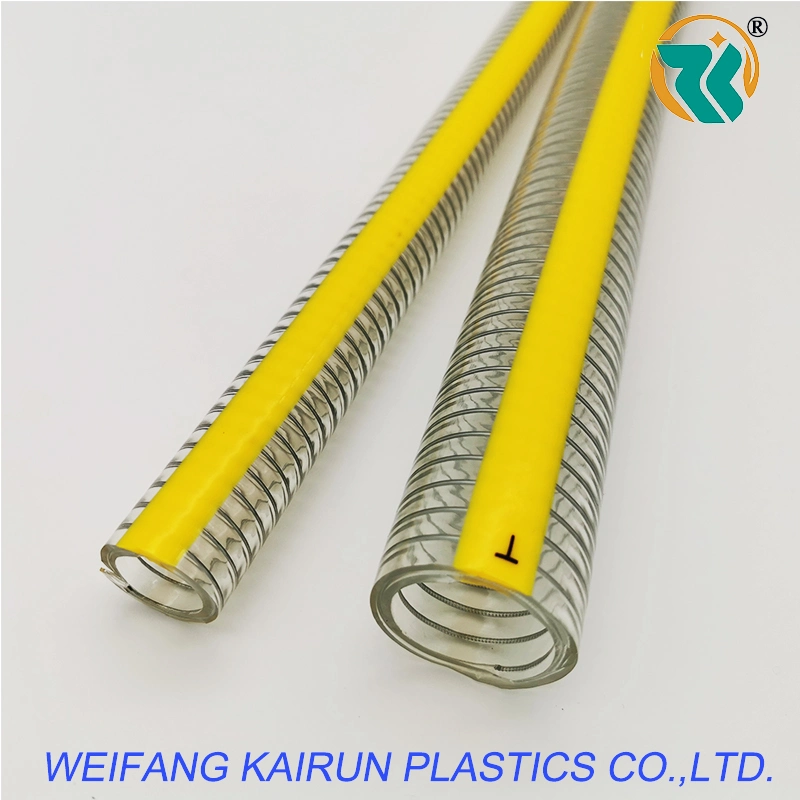 Anti-UV Clear PVC Water Oil Delivery Transparent Spiral Steel Wire Reinforced Flexible Hose Pipe