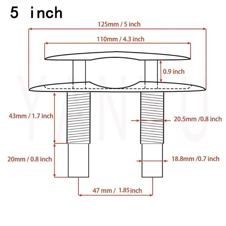 Precision Casting Stainless Steel 316 Stud Mount Flush Dock Retractable Cleat Pop up Boat Cleat Pull up Rope Cleat