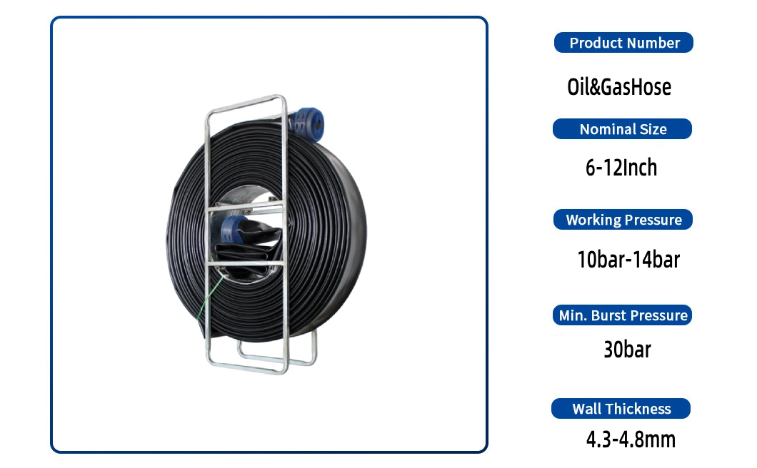 Layflat Heavy Duty Hose Oil and Gas Fracking Water Transfer Hose
