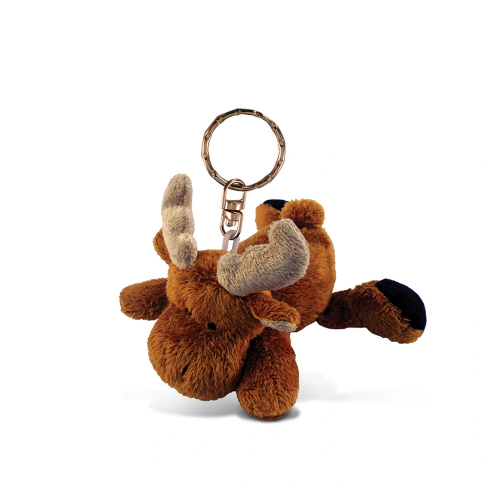 Plush Brown Deer Soft Toy for Gift Moose Keychain