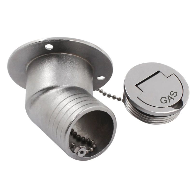 1-1/2&quot; (38mm) Marine Fuel Stainless Steel 316 Boat Deck Tank Fill Filler Replacement Keyless Cap Angled Neck