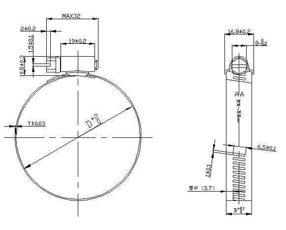 China Factory Customized Adjustable for Oil, Water, and Gas Lines of Automobiles 12.7mm Perforated Band America Type Hose Clamp for Oil, Water, and Gas