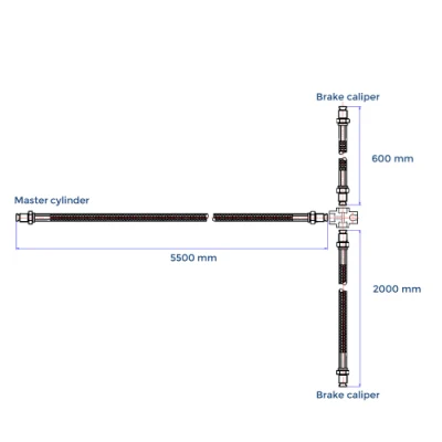Pleasure Boat Trailer Auto Motorcycle Brake Parts 1/8&quot; SAE J1401 DOT Hydraulic Stainless Steel Wire Braided PTFE Trailer Flexible Brake Line Kits Brake Hose