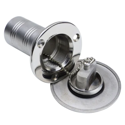 1-1/2&quot; (38mm) Marine Filler Neck Acero inoxidable 316 Marine Boat Combustible/gas/agua/relleno de cubierta de Deo tapa sin llave cuello