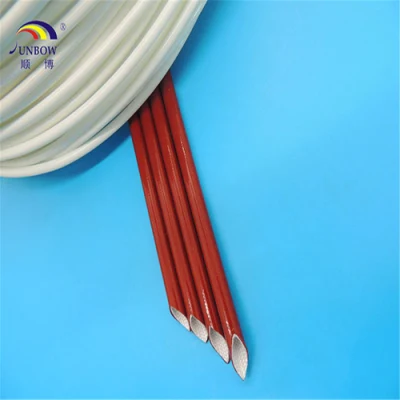 Fibra de vidrio, caucho de silicona Fundas cables del motor utilizado tubo rojo