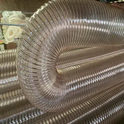 Tubo flexible de conducto de tubería espiral de alta calidad alambre de acero reforzado flexible Manguera de ventilación de conducto de poliuretano