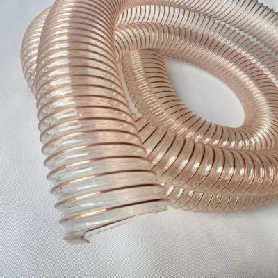Tubo flexible de conducto de tubería espiral de alta calidad alambre de acero reforzado flexible Manguera de ventilación de conducto de poliuretano