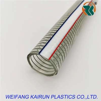  PVC transparente la manguera de succión y descarga de agua y aceite de la Manguera espiral de muelle flexible suave hilo de acero reforzado de succión de combustible de los conductos de descarga de agua de la manguera del tubo