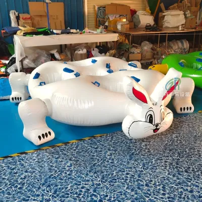 Inflable Rabbit Pool flotante Natación flotante 2 personas Juega agua Equipo deportivo agua flotante Entretenimiento juguete